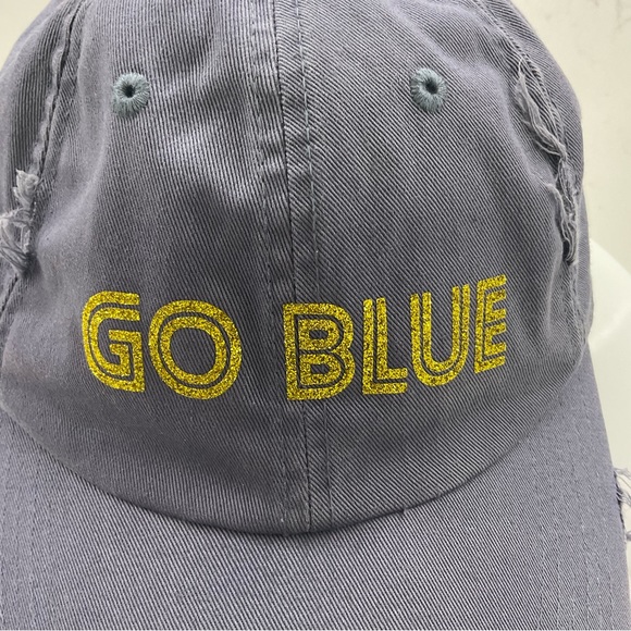 Go Blue distressed strapback hat - Picture 7 of 7